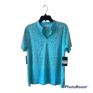 NWT Nike Dry Golf Womens Polo! XL Teal turquoise green blue v-neck Dri Standard